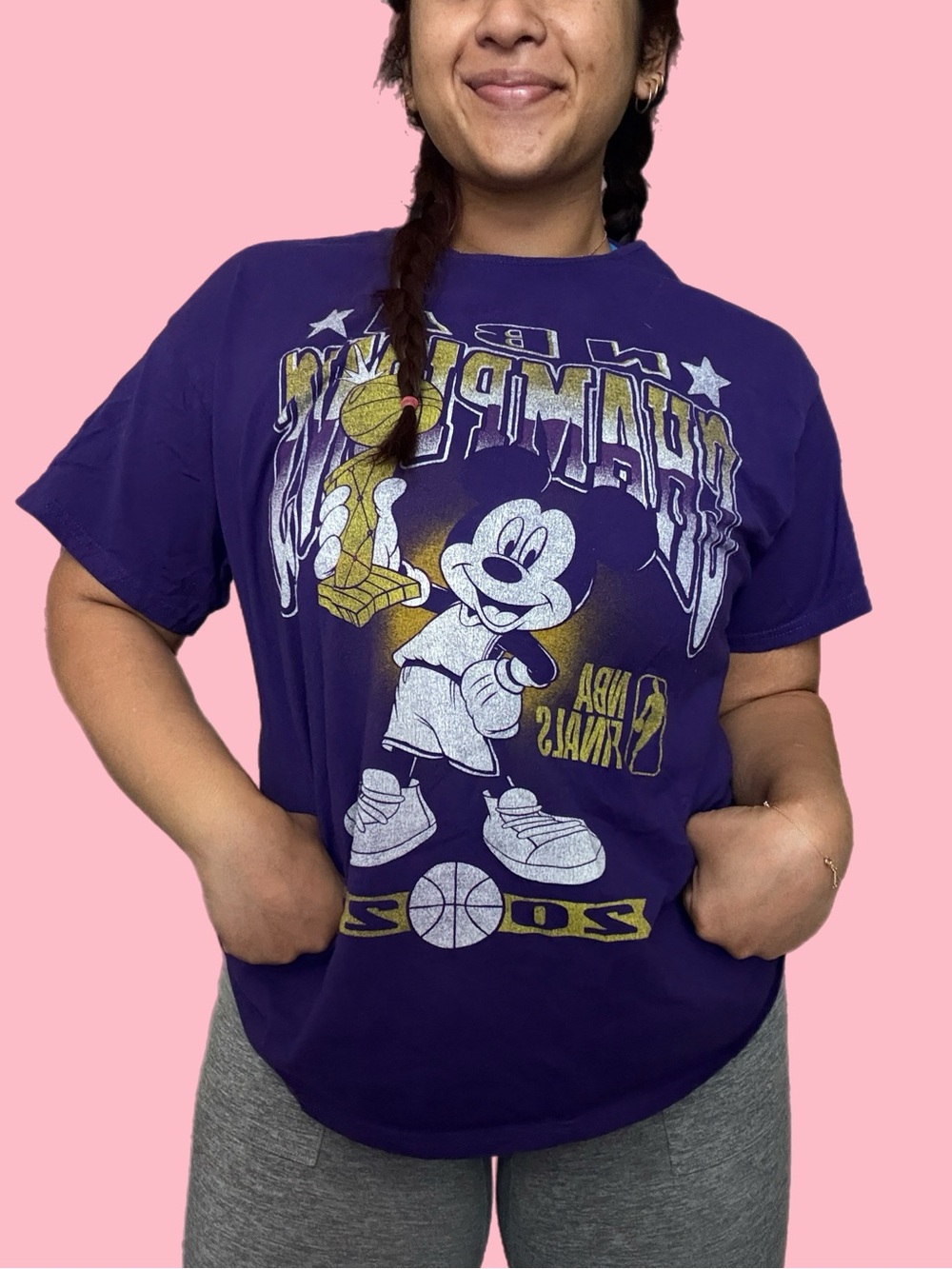 disney x junk food mickey mouse lakers t-shirt - purple
